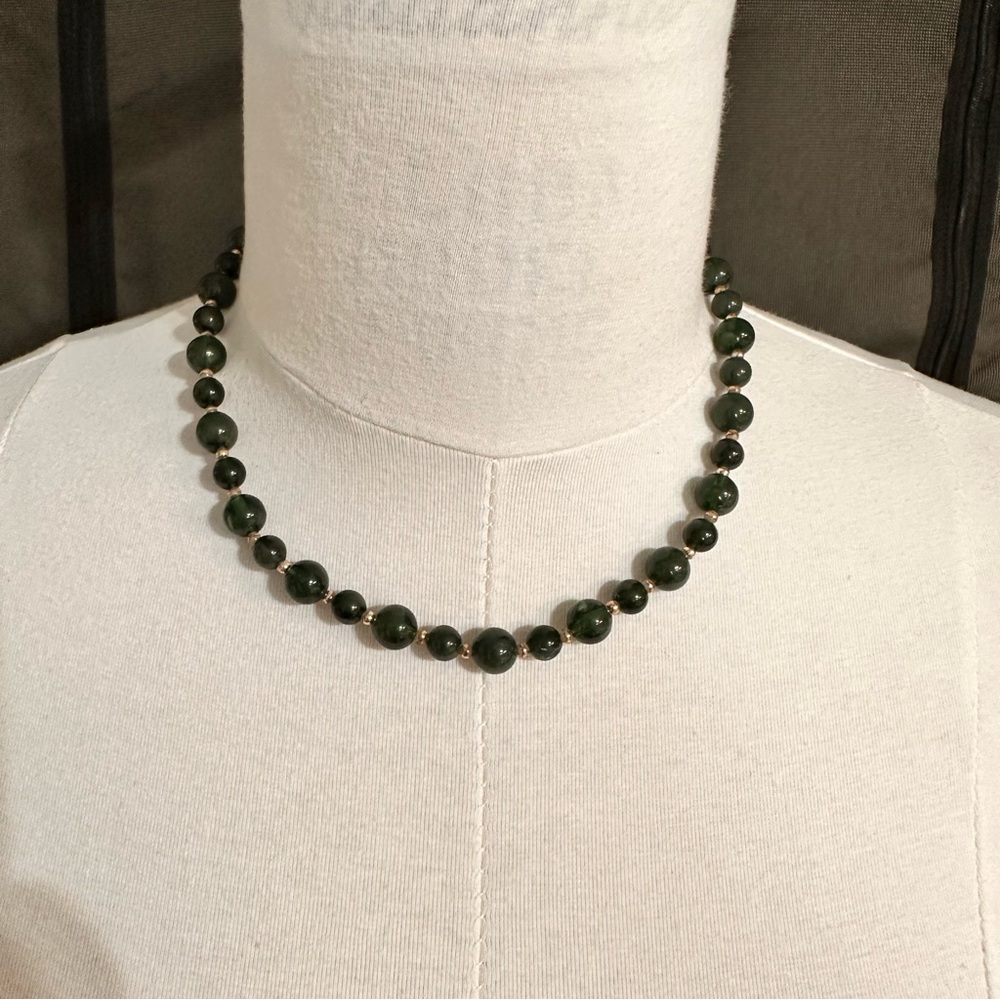 Vintage Women's Beaded Necklace Green Fashion Jewelry Chocker Classic